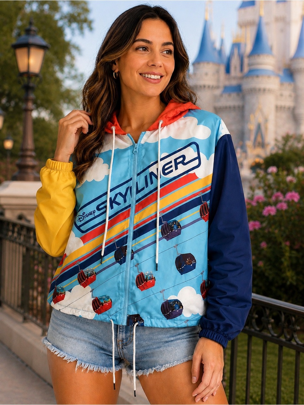 Disney Skyliner Color-Block Windbreaker in Blue, Red, Yellow & Navy